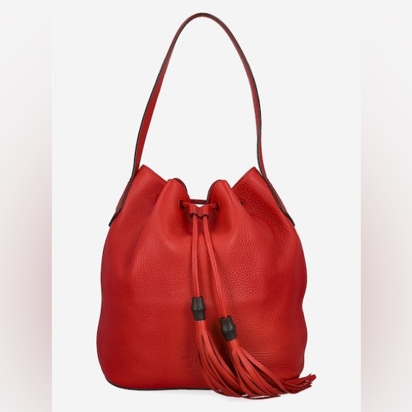 Gucci Lady Tassel Bucket Leather Shoulder Bag - Picture 1 of 11